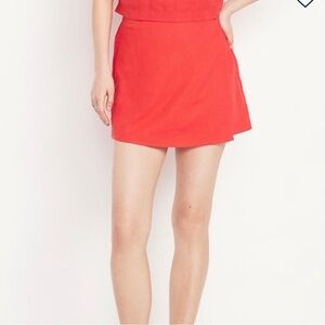 Old Navy Coral Linen Skort